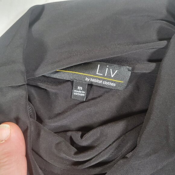 Liv By Habitat Clothes Women Black Abstract Floral Print Tunic Top Size M - Picture 4 of 8